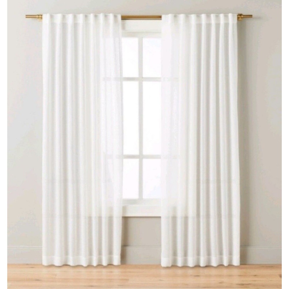 Hearth & Hand Magnolia Lace Insert Sheer Curtain Panel 108" L Cream (1 panel)